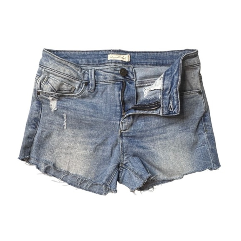 Unpublished Denim Shorts Womens 27 Blue Light Wash Cut Off Raw Hem Distressed‎